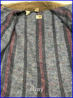 Vintage 70s Carhartt Blanket Lined Canvas Workwear Detroit Jacket Size 48 Beige