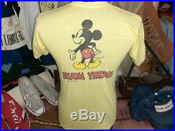 Vintage 70s DIsney Mickey mouse Soft Paper thin Cartoon 2 sided promo t shirt M