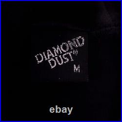 Vintage 70s Diamond Dust Lamborghini Black Satin Jacket Mens Medium