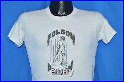 Vintage 70s FOLSOM PRISON 1898 GAY BAR SAN FRANCISCO LEATHER t-shirt SMALL S