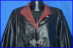 Vintage 70s GARFIN LEATHERS BLACK BROWN LEATHER BOMBER JACKET SZ LARGE L