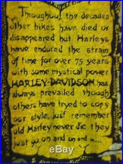 Vintage 70s HARLEY Tombstone T-shirt DRAGON Hawg BAR SHIELD Biker not 3D 80s
