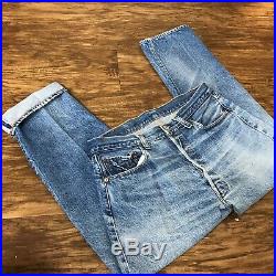 Vintage 70s Levis Redlines Sz 32 X 28 Denim Jeans 501 Mens 1970s