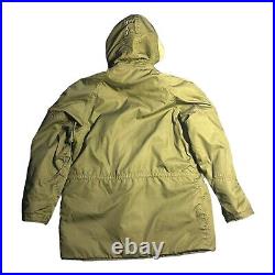 Vintage 70s N3B Hooded Parka Jacket Snorkel Military Fur Hood USAF Mens Size XL