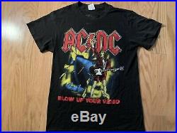Vintage 80's 1988 AC/DC Blow Up Your Video World Concert Tour T-Shirt S/M