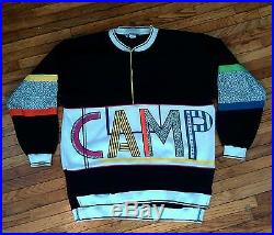 Vintage 80’s 90s Camp Beverly Hills Sweatshirt Small Neon Hip Hop Surf Skate