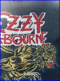 Vintage 80s 1986 OZZY OSBOURNE ULTIMATE SIN TOUR T-Shirt with METALLICA GENUINE