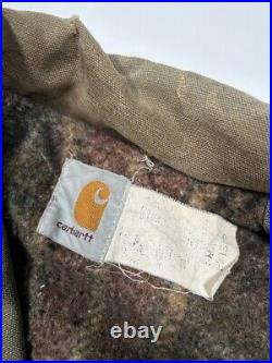 Vintage 80s/90s Carhartt Blanket Lined Canvas Trailmaster Style Jacket Sz Small