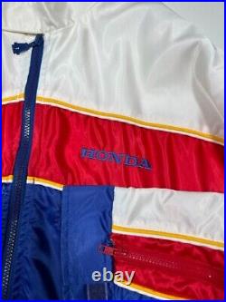 Vintage 80s/90s Honda Grand Prix Racing Team Satin Race Jacket Size Medium