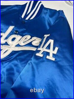 Vintage 80s/90s LA Dodgers MLB Stitched Satin Starter Bomber Jacket Size Large