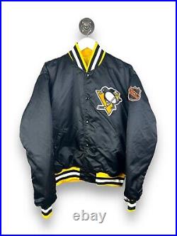 Vintage 80s/90s Pittsburgh Penguins NHL Starter Satin Varsity Jacket Size XL