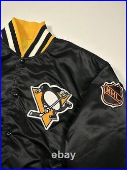 Vintage 80s/90s Pittsburgh Penguins NHL Starter Satin Varsity Jacket Size XL