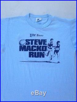 Vintage 80s Adidas Rainbow Trefoil T Shirt Lite Beer Macko Run TX