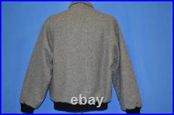 Vintage 80s B-52S COWS WHAMMY TOUR WOOL BOMBER GRAY ROCK SNAP UP JACKET LARGE L