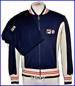 Vintage 80s FILA BJ Bjorn Borg Settanta Tennis Track Jacket + Pants Tracksuit 40