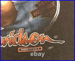 Vintage 80s Harley Davidson 3D Emblem Hog Power Tshirt Medium Made In USA