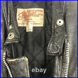 Vintage 80s Heavy Metal Black Leather Jacket Custom Handpainted Slayer Destroyed