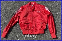 Vintage 80s Honda Hondaline Red Nylon Bomber Racing Jacket Size Medium