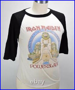 Vintage 80s Iron Maiden 1984 Power Slave Rock Tour T Shirt Rare