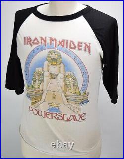 Vintage 80s Iron Maiden 1984 Power Slave Rock Tour T Shirt Rare