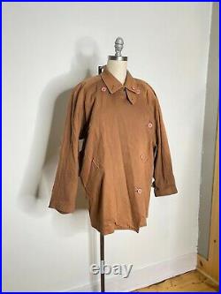 Vintage 80s Issey Miyake Brown Cotton Jacket Size Large
