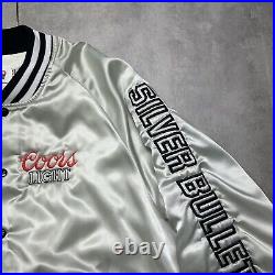 Vintage 80s King Louie coors light bomber jacket mens xl satin made in usa beer