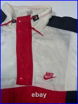 Vintage 80s Nike Flight Embroidered 1/2 Zip Insulated Pullover Jacket Size XL