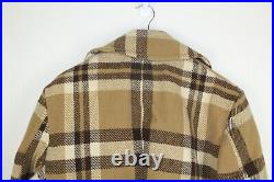 Vintage 80s Stratojac 100% Pure New Wool Plaid Heavy Overcoat Size 40