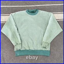 Vintage 80s Sun Faded Reverse Weave Sweatshirt Olive Mens XL