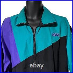 Vintage 90's Crystal Pepsi Colorblock Vendor Jacket Size XL Purple Teal