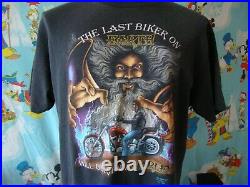 Vintage 90's Harley Davidson 3D Emblem 1990 Last Biker On Earth T Shirt L