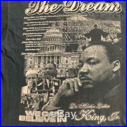 Vintage 90's Martin Luther King Jr. MLK Black Power Distressed Rap Tee Sz XL