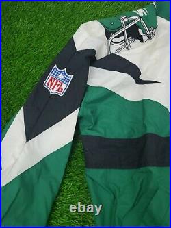 Vintage 90's New York Jets Apex One Lined Windbreaker Jacket- Helmets Sz XL