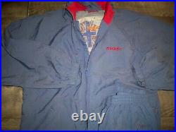 Vintage 90's Reebok Nylon Windbreaker Full Track Suit Pant Jacket Set Men Medium