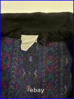Vintage 90s Carhartt Aztec Blanket Lined Denim Chore Barn Jacket Size XL Black