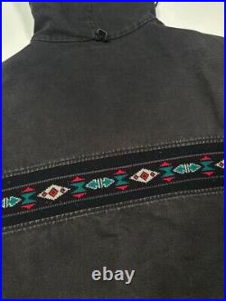 Vintage 90s Carhartt Aztec Southwest Navajo Full Zip Hooded Jacket Size XL