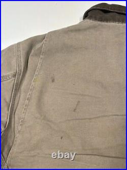Vintage 90s Carhartt Blanket Lined Canvas Detroit Jacket Size Large Beige J97