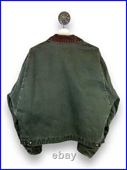 Vintage 90s Carhartt Blanket Lined Canvas Workwear Detroit Jacket Sz 2XL J97MOS