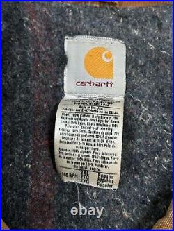 Vintage 90s Carhartt Blanket Lined Canvas Workwear Trucker Jacket Size 2XL J148