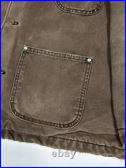 Vintage 90s Carhartt Blanket Lined Chore Barn Coat Jacket Size XL Brown