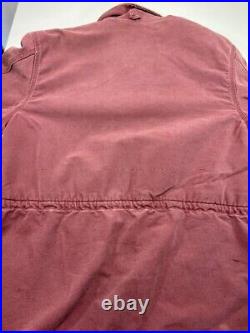 Vintage 90s Carhartt Blanket Lined Cinched Waist Long Jacket Size XL Red