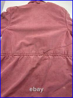 Vintage 90s Carhartt Blanket Lined Cinched Waist Long Jacket Size XL Red