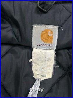 Vintage 90s Carhartt Quilted Lined Canvas Work Wear Arctic Coat Jacket Sz Large