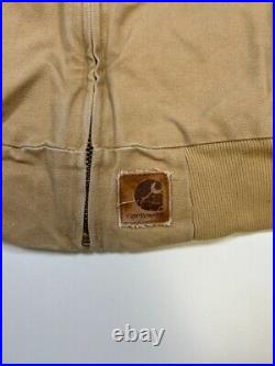 Vintage 90s Carhartt Quilted Lined Canvas Workwear Santa Fe Jacket Size Large