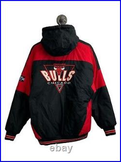 Vintage 90s Chicago Bulls NBA Insulated Full Zip Logo 7 Jacket Size Medium