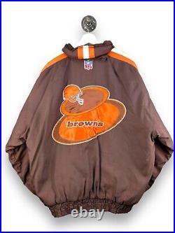 Vintage 90s Cleveland Browns Countdown to 99 Insulated Logo AthleticJacket Sz XL