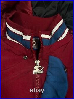 Vintage 90s Colorado Avalanche Starter 1/2 Zip Insulated NHL Jacket Size XL