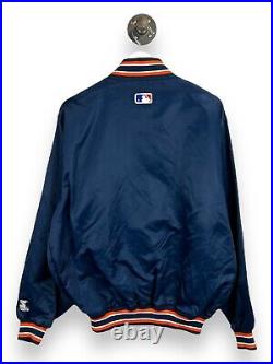 Vintage 90s Detroit Tigers MLB Embroiderd Satin Starter Bomber Jacket Size XL