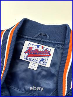 Vintage 90s Detroit Tigers MLB Embroiderd Satin Starter Bomber Jacket Size XL