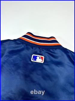 Vintage 90s Detroit Tigers MLB Embroiderd Satin Starter Bomber Jacket Size XL